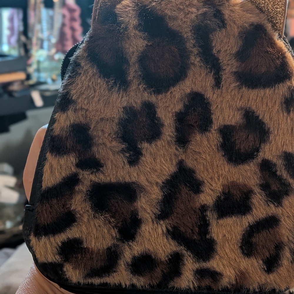 Leopard Print Faux Fur Women's Bag‎